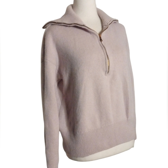Bartolini Knit 1/4 Zip Wool Cashmere Blend Sweater in Lilac Size Small - Picture 5 of 10